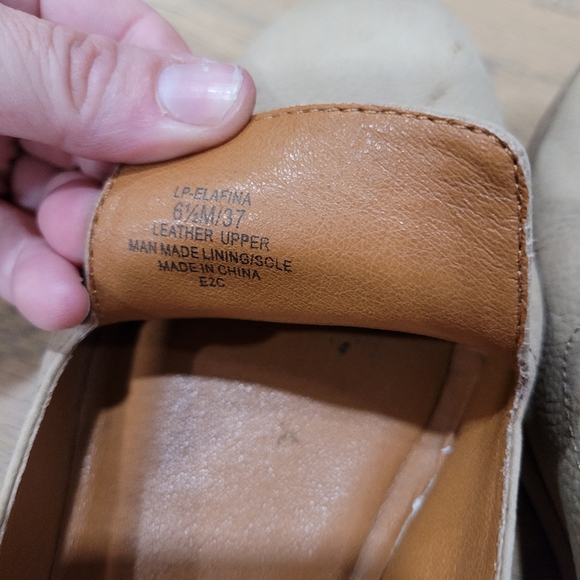 Lucky Brand Elafina Loafers Flats Shoes Size 6.5 Taupe Leather - Picture 3 of 4